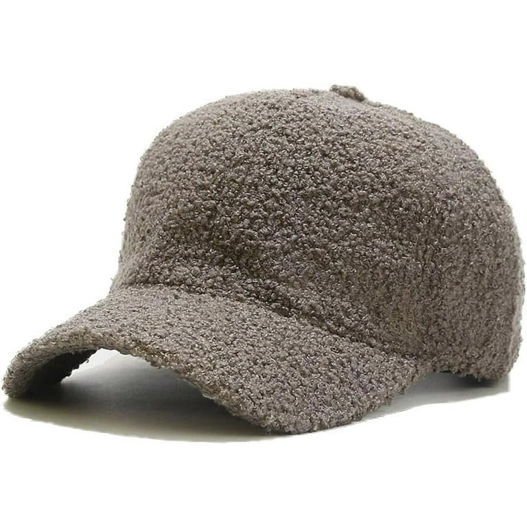 Winter Baseball Cap for Women Lamb Wool Solid Color Warm Baseball Cap for Outdoor Travel | Walmart (US)