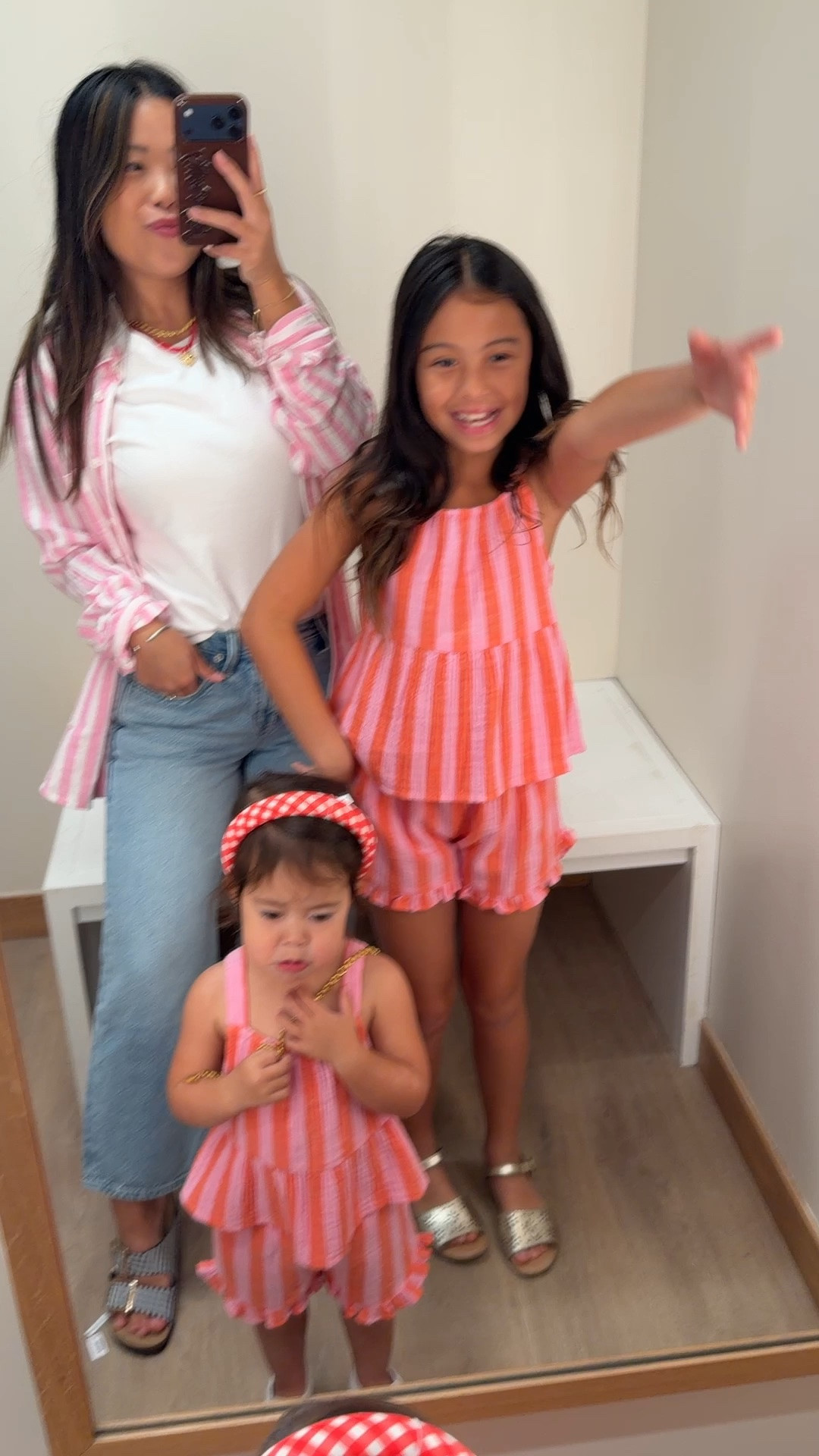 Jcrew factory try on // girls summer outfit // matching set // sibling matching // striped top and shorts

#LTKootd #LTKKids