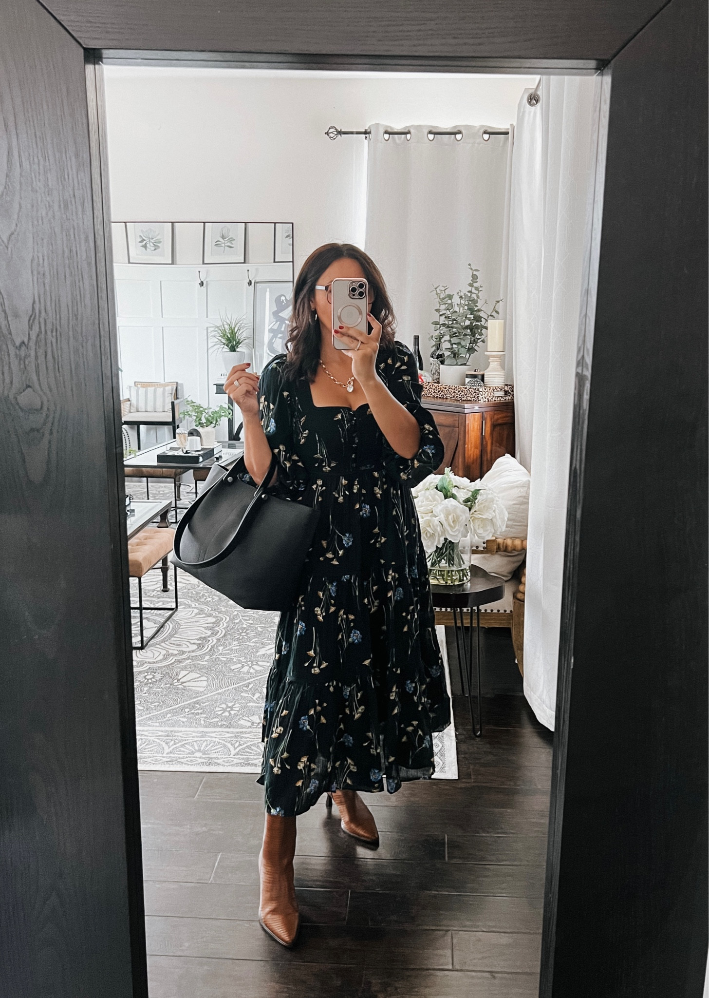 xiomara floral print long sleeve cotton dress Madewell + Xiomara Floral Print Long Sleeve Cotton Dress