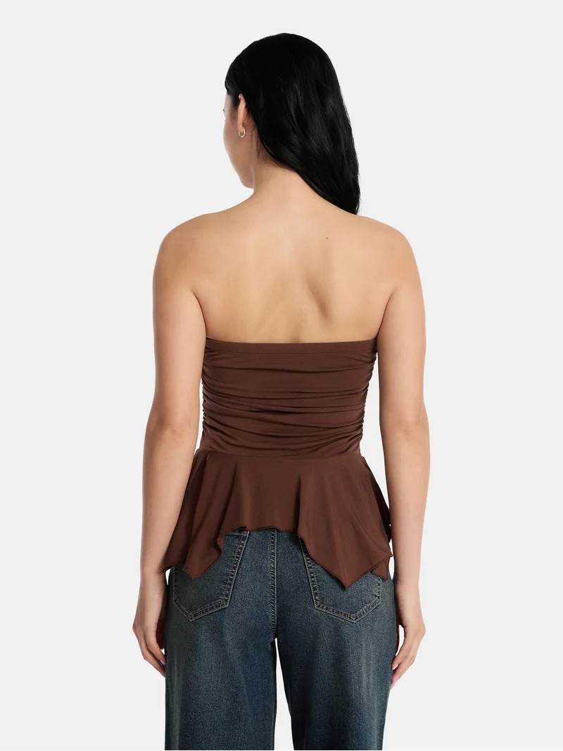 Madden NYC Women\u2019s Peplum Tube Top, Sizes XXS-XXL - Walmart.com | Walmart (US)