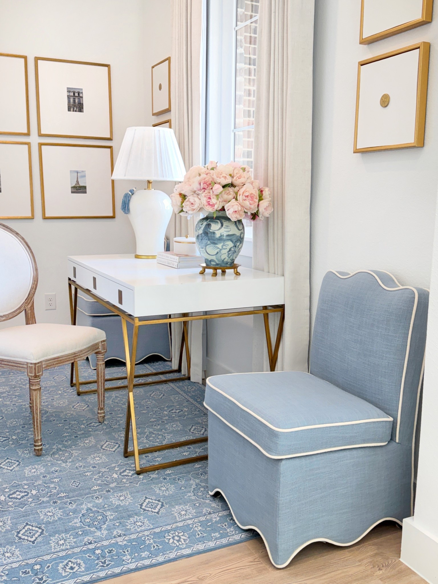 @tjmaxx scalloped chairs are back! 🎉 home office sitting area Lillian August chairs tjmaxx home finds blue chairs 

#LTKSaleAlert #LTKHome