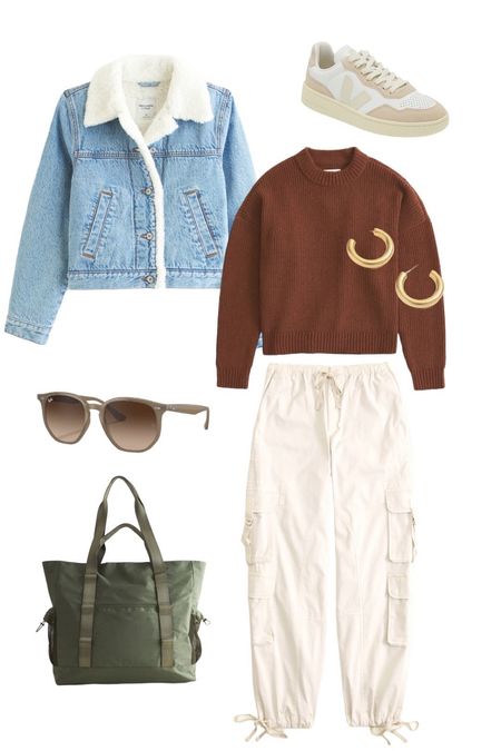 Comfy Fall outfit to wear to the pumpkin patch! 🎃 

// pumpkin patch, pumpkin patch outfit, fall family photo outfit, fall outfits, fall fashion, fall fashion trends, jean jacket, cargo pants, green bag, veja shoes

#LTKfamily #LTKstyletip #LTKHalloween