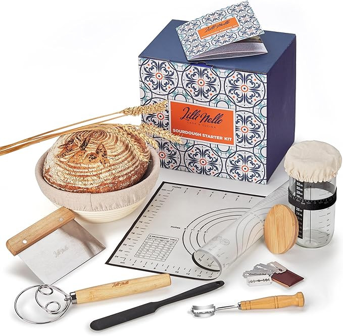 Sourdough Starter Kit all-in-one 18PCS, Premium Sourdough Bread Baking Supplies, Banneton Bread P... | Amazon (US)