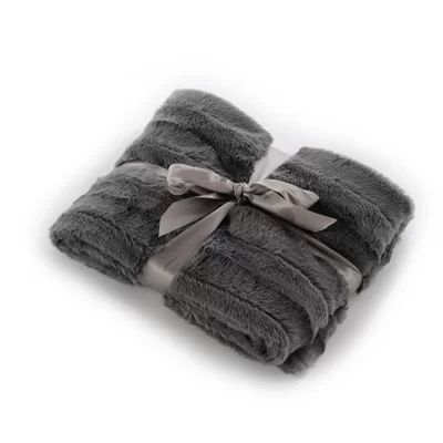Haught Pocket Faux Fur Throw Ebern Designs Color: Gray | Wayfair North America