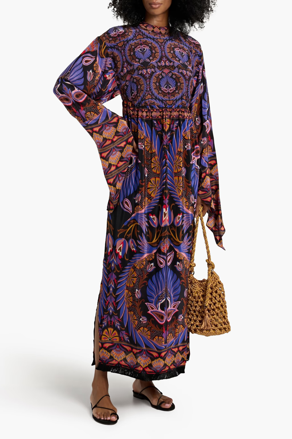 Printed crepe de chine maxi dress | The Outnet (US and CA)