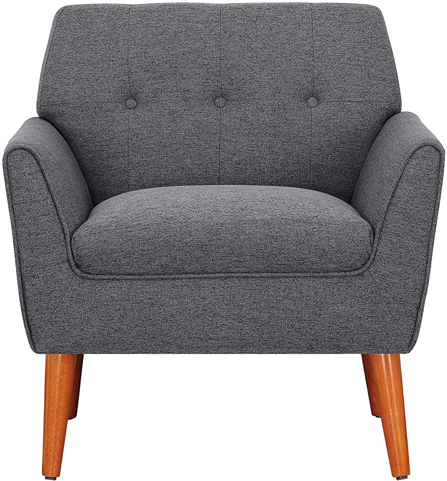 Ouchtek Mid-Century Modern Fabric Accent Chair Upholstered Tufted Button Living Room Chairs Comfo... | Amazon (US)