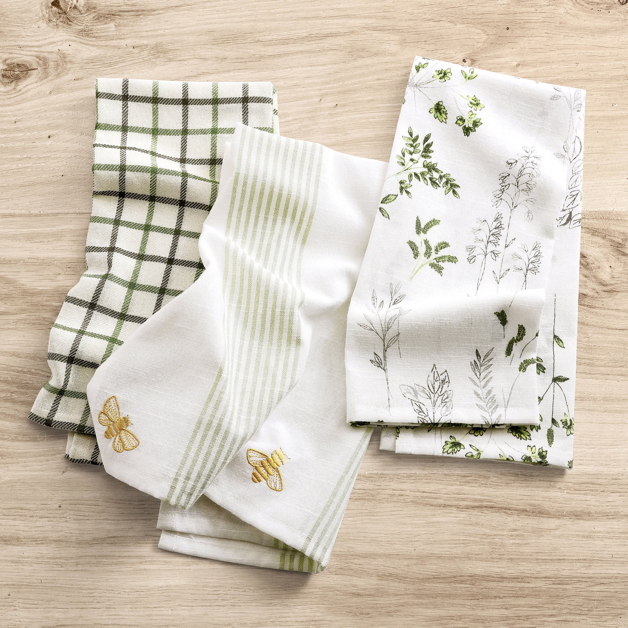 No. 918 Ida Juego de Toallas de Cocina Campestre Francés de 3 Piezas, Verde Salvia | Walmart (US)