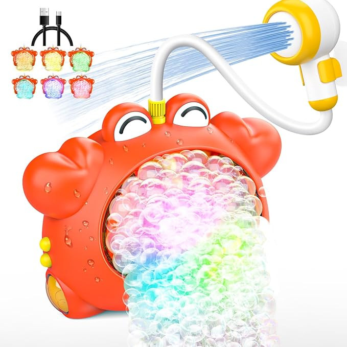 Bath Toys Shower Head for 1-3: Baby Kids 4-8 Months,Light up Bubble Machine for Toddlers 2-4,Pool... | Amazon (US)