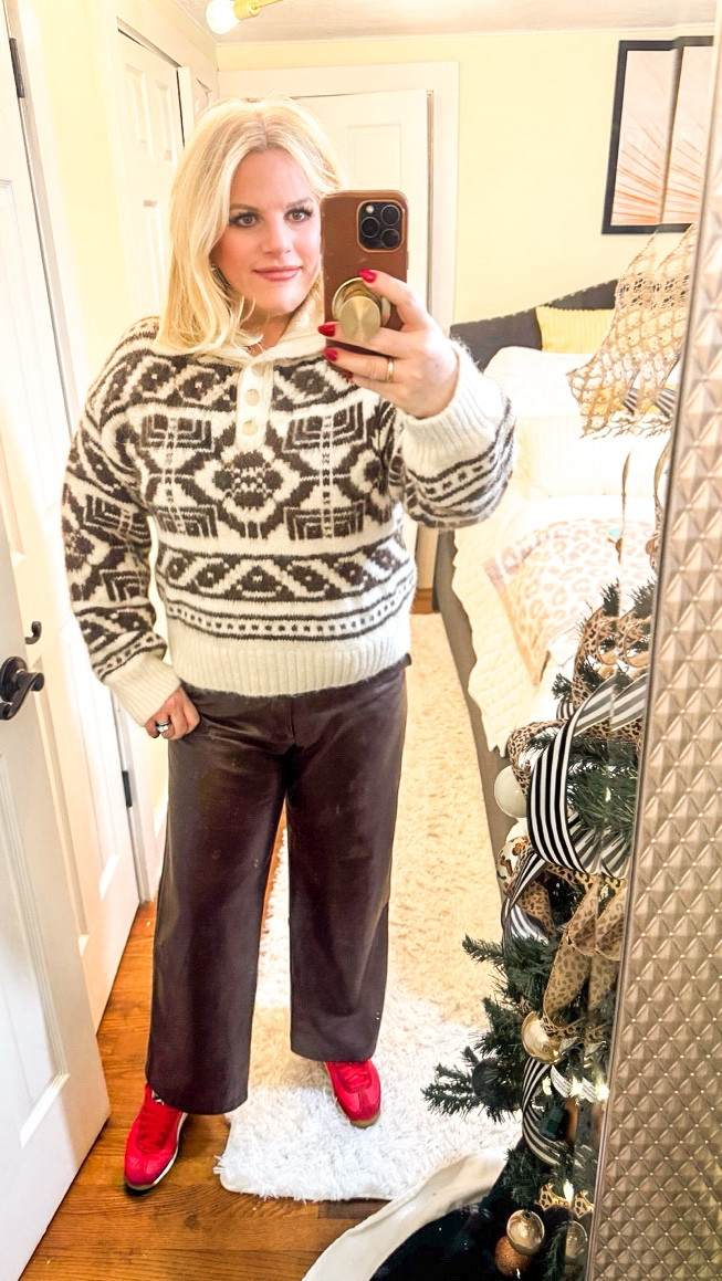 I'd swear it was Anthropologie if I didn't buy it myself. This adorable Nordic sweater is from Target! Under $50!

Sweaters, winter outfit, cozy, Target, sneakers, leather pantss

#LTKvlog #LTKFindsUnder50 #LTKSeasonal