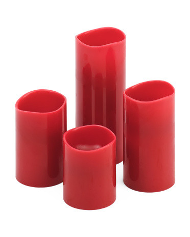 Set Of 4 Melted Smooth Unscented Push Button Led Candles | TJ Maxx