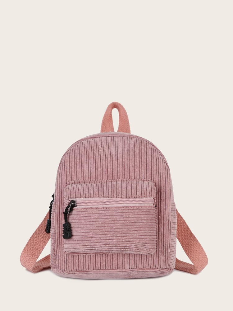Pocket Front Corduroy Backpack | SHEIN