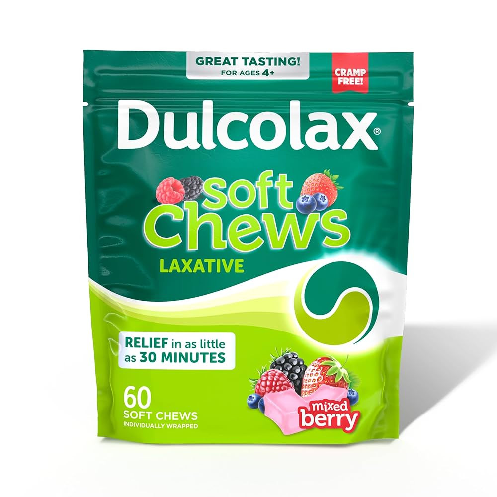 Dulcolax Saline Laxative Soft Chews, Gentle Constipation Relief, Mixed Berry Flavor, Magnesium Hy... | Amazon (US)