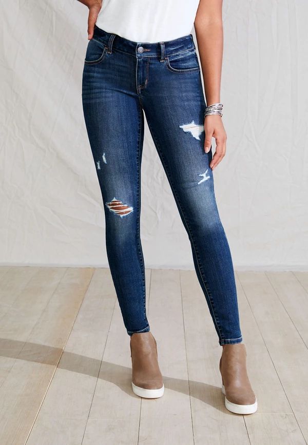 m jeans by maurices™ Mid Rise Ripped Jegging | Maurices