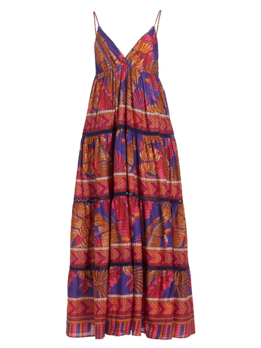 Forest Mosaic Cotton Voile Maxi Dress | Saks Fifth Avenue