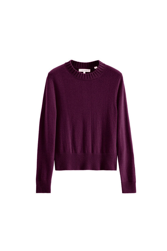 Mulberry Wool-Cashmere Cropped Sweater | Chinti & Parker