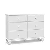 Storkcraft Modern 6 Drawer Dresser (White) – GREENGUARD Gold Certified, Dresser For Nursery, 6 Drawe | Amazon (US)