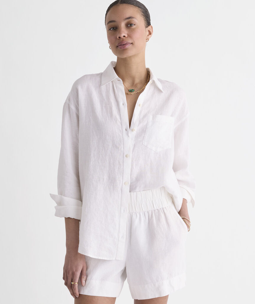 Birdie Linen Button-Down | vineyard vines