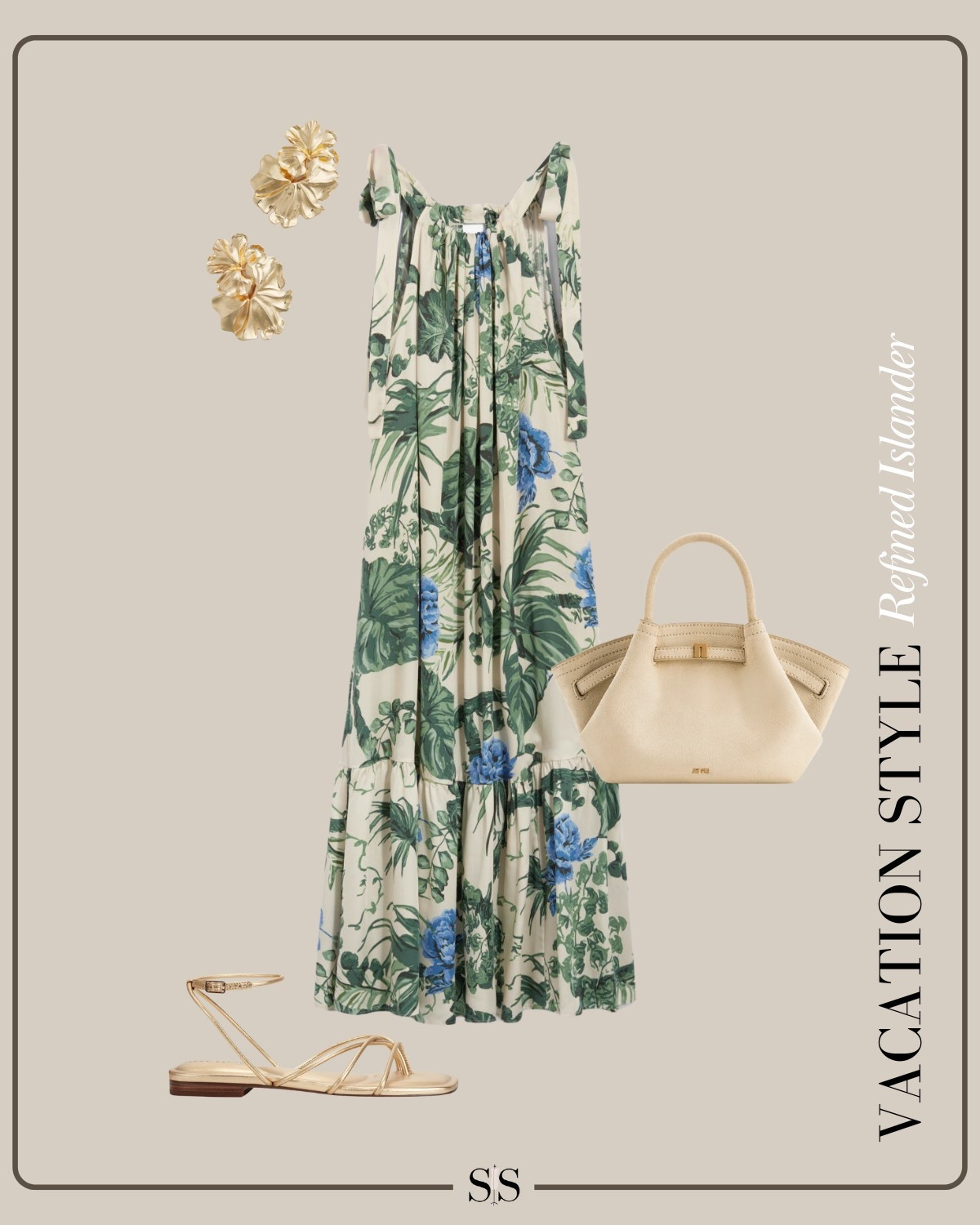 Vacation Style | Refined Islander:  

This tropical floral dress captures the carefree essence of vacation. With its flowy silhouette and neutral accessories, it’s perfect for a beachside brunch or evening out, offering a relaxed yet elevated island look! 

#TropicalChic #IslandBrunch #VacationVibes #VacationOutfit

#LTKStyleTip #LTKTravel