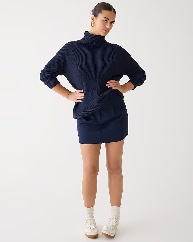 Cotton-blend ribbed turtleneck sweater | J.Crew US