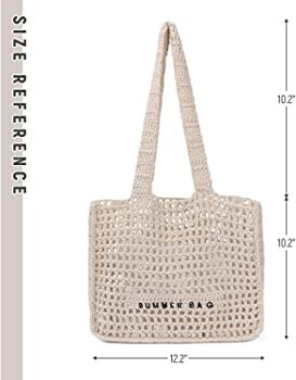 Freie Liebe Handmade Crochet Mesh Beach Tote Bag - Large Summer Aesthetic Knit Bag for Women, Per... | Amazon (US)
