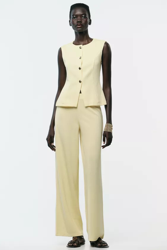 TWILL WIDE LEG PANTS | Zara Canada