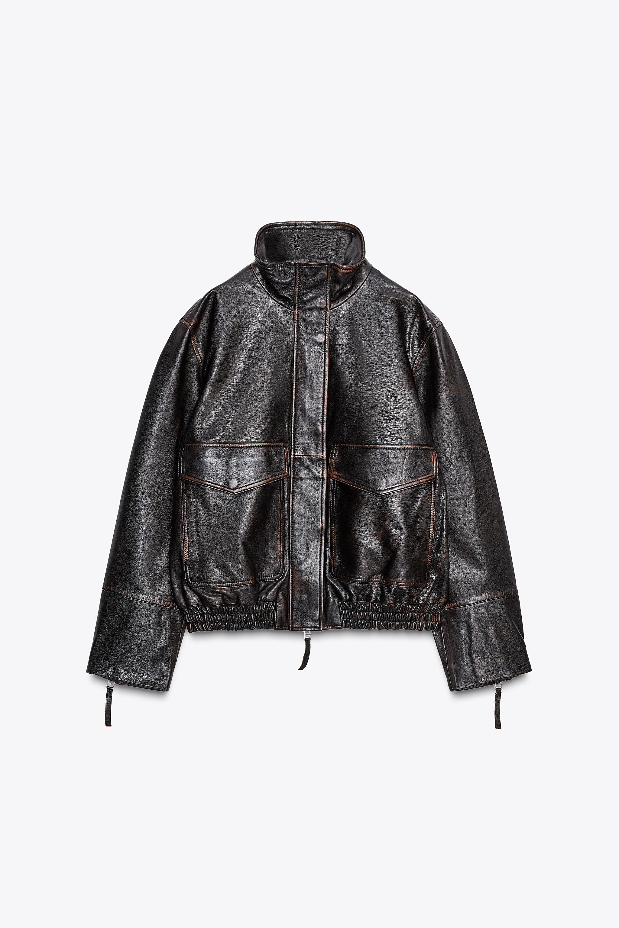 ZW COLLECTION LIMITED EDITION LEATHER BOMBER JACKET | Zara US