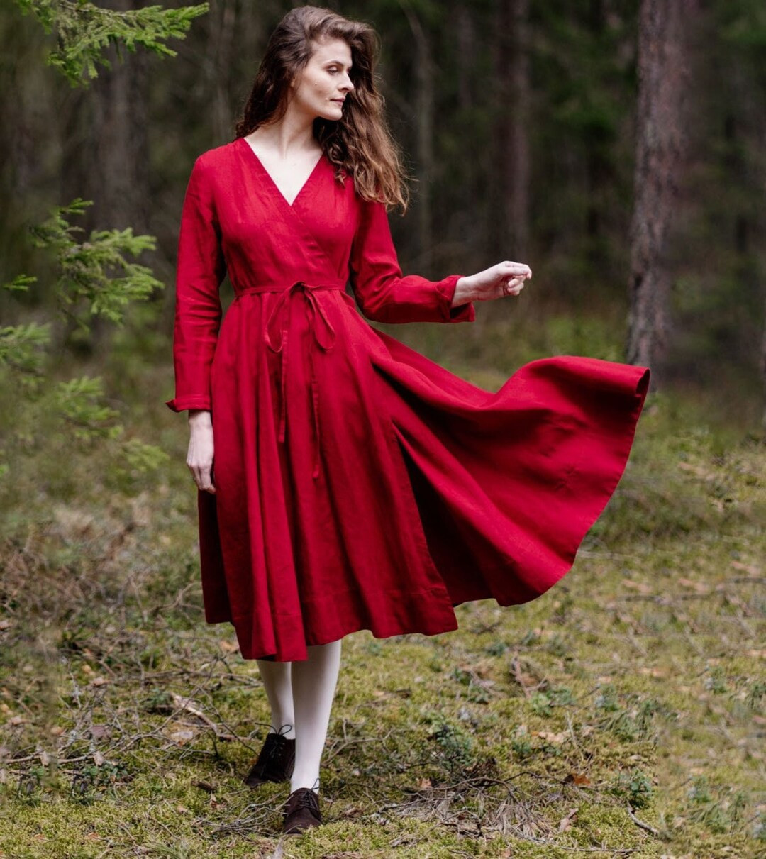 RETRO CHRISTMAS DRESS Red Holiday Dress for Photoshoot, Formal Dresses for Women, Best Gifts for ... | Etsy (US)