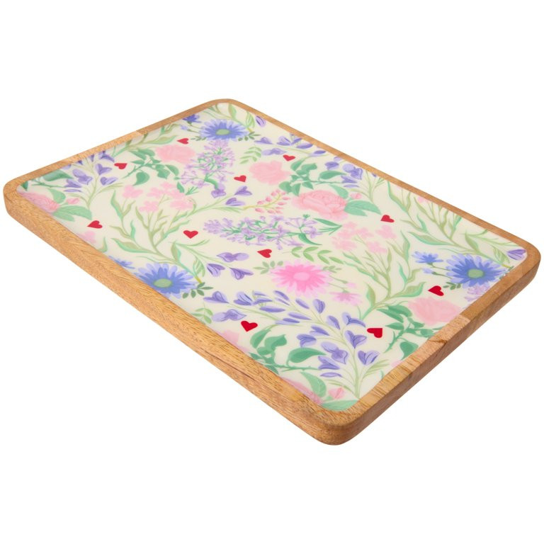 Bridgerton Floral Charcuterie Board, Mango Wood, 12 Inch, 12 Inch | Walmart (US)