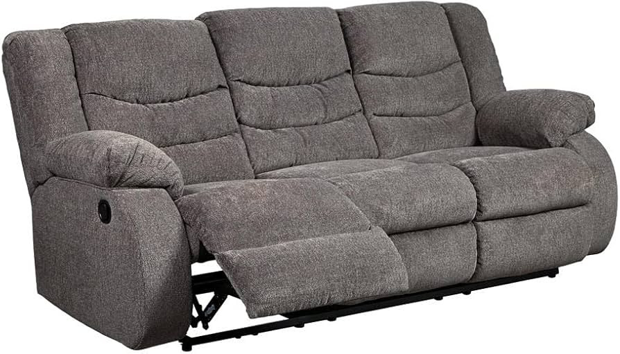 Signature Design by Ashley Tulen Modern Manual Pull Tab Reclining Sofa, Dark Gray | Amazon (US)