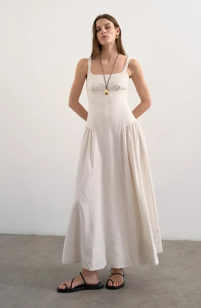 Topshop Gathered Fit & Flare Maxi Dress | Nordstrom | Nordstrom