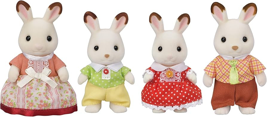 Calico Critters Chocolate Rabbit Family - Set of 4 Collectible Doll Figures for Children Ages 3+ | Amazon (US)