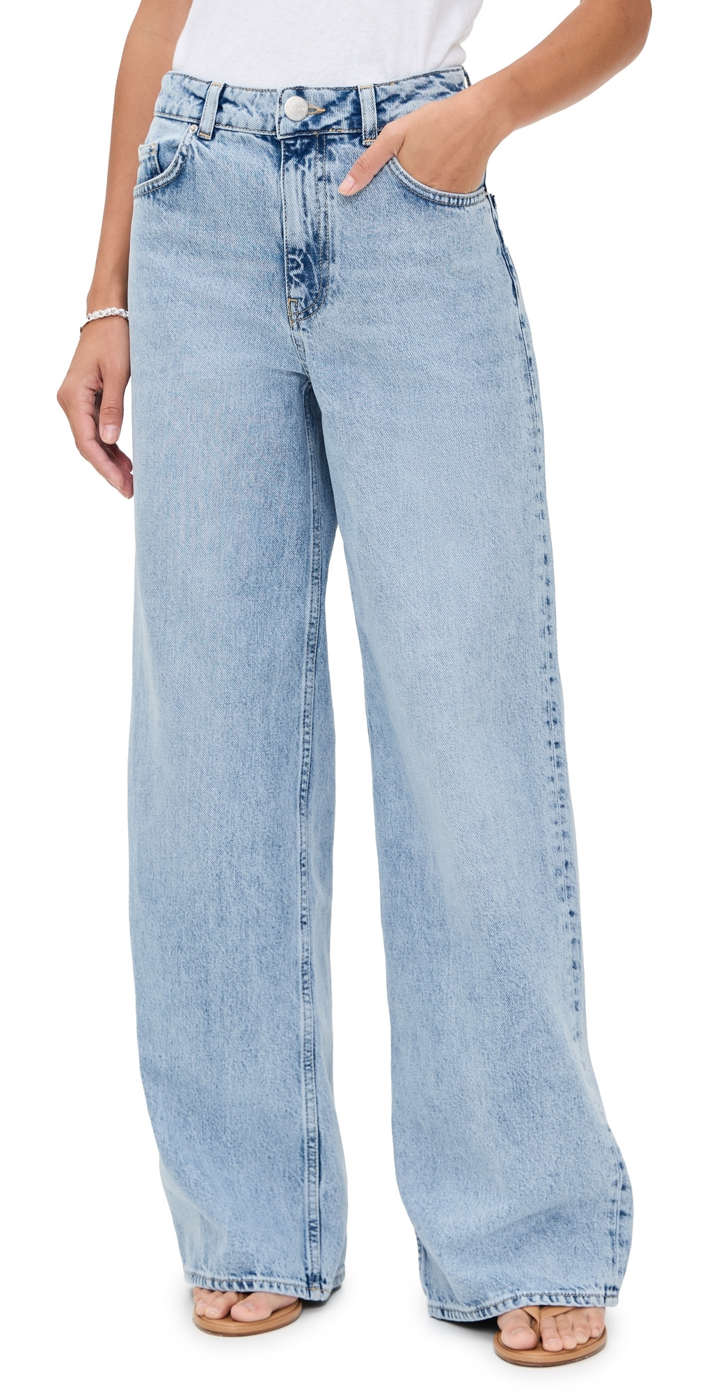 ALIGNE Loose Wide Leg Jeans Powder Blue 29 | Shopbop