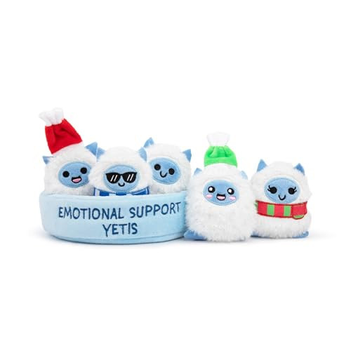 WHAT DO YOU MEME? Emotional Support Yetis by Relatable, Cuddly Stuffed Animals, Plushies, and Cute Stuff, Great Gift Ideas for Loved Ones of All Ages, Includes 5 Plushies with Carrying Basket | Amazon (US)