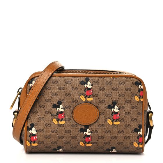 GUCCI X DISNEY Mini Vintage GG Supreme Monogram Mickey Mouse Shoulder Bag Beige Vintage Sun Oil | FASHIONPHILE (US)