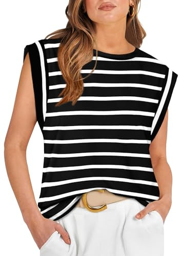 WIHOLL Cap Sleeve Tops for Women Summer Top Basic Tee Shirts Business Casual Tank Loose Fit 2026 ... | Amazon (US)