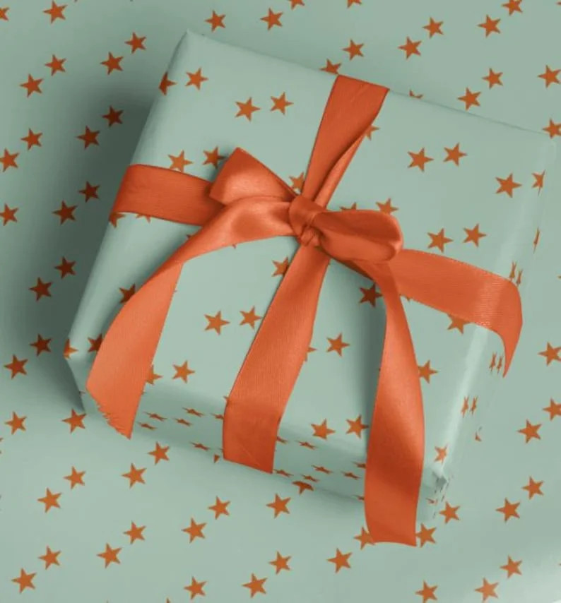 Turquoise Gift Wrap, Showgirl Inspired Wrapping Paper, Holiday Gift Wrap, Christmas Wrapping Pape... | Walmart (US)