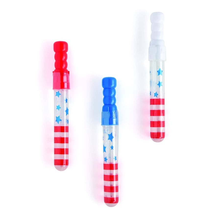 Fun Express Patriotic Mini Bubble Wands - Toys - 12 Pieces | Amazon (US)