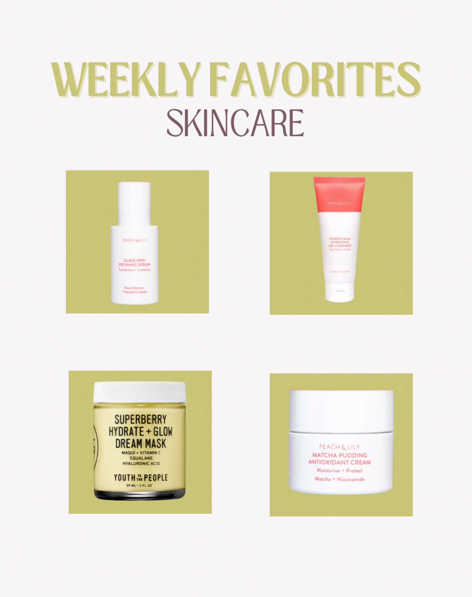 Weekly skincare faves 🫶🏼

skincare for sensitive skin, peach & lily, youth to the people, moisturizer, serum, overnight sleeping mask, hydrating facial wash, facial wash, skincare routine, skincare, skincare for dry skin

#LTKunder50 #LTKsalealert #LTKbeauty