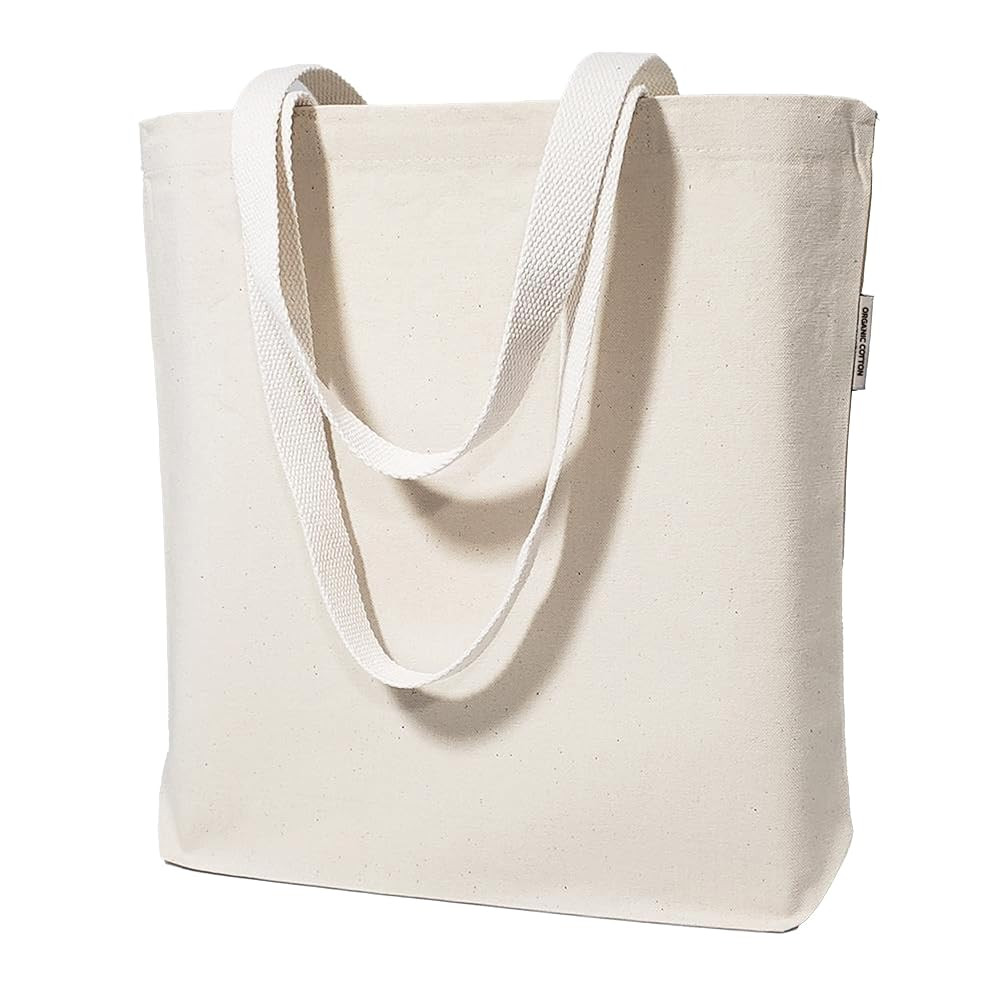 Blank Bulk Canvas Tote Bags Wholesale Organic, Natural Color Plain Bags for Decorating, Heat Tran... | Amazon (US)