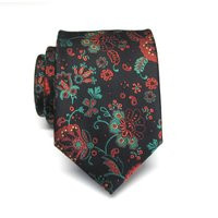 Herren Krawatten Schwarz Rot Grün Floral Seidenkrawatte Mit Passender Einstecktuch Option | Etsy (DACH)