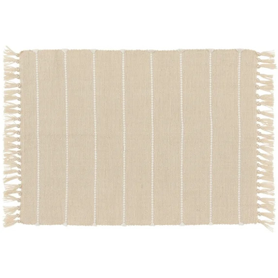 Mainstays by Becky G. & Alejandra Indoor/Outdoor Layering Rug, Beige Stripe, 24" x 36" | Walmart (US)