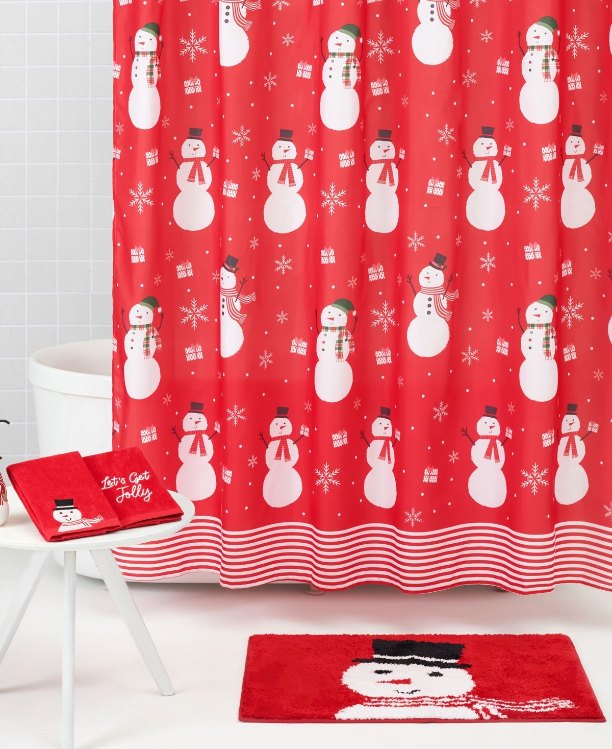 Home for the Holidays Jolly Snowman Christmas Bathroom Accessory 17 Piece Set Bedding | Macys (US)