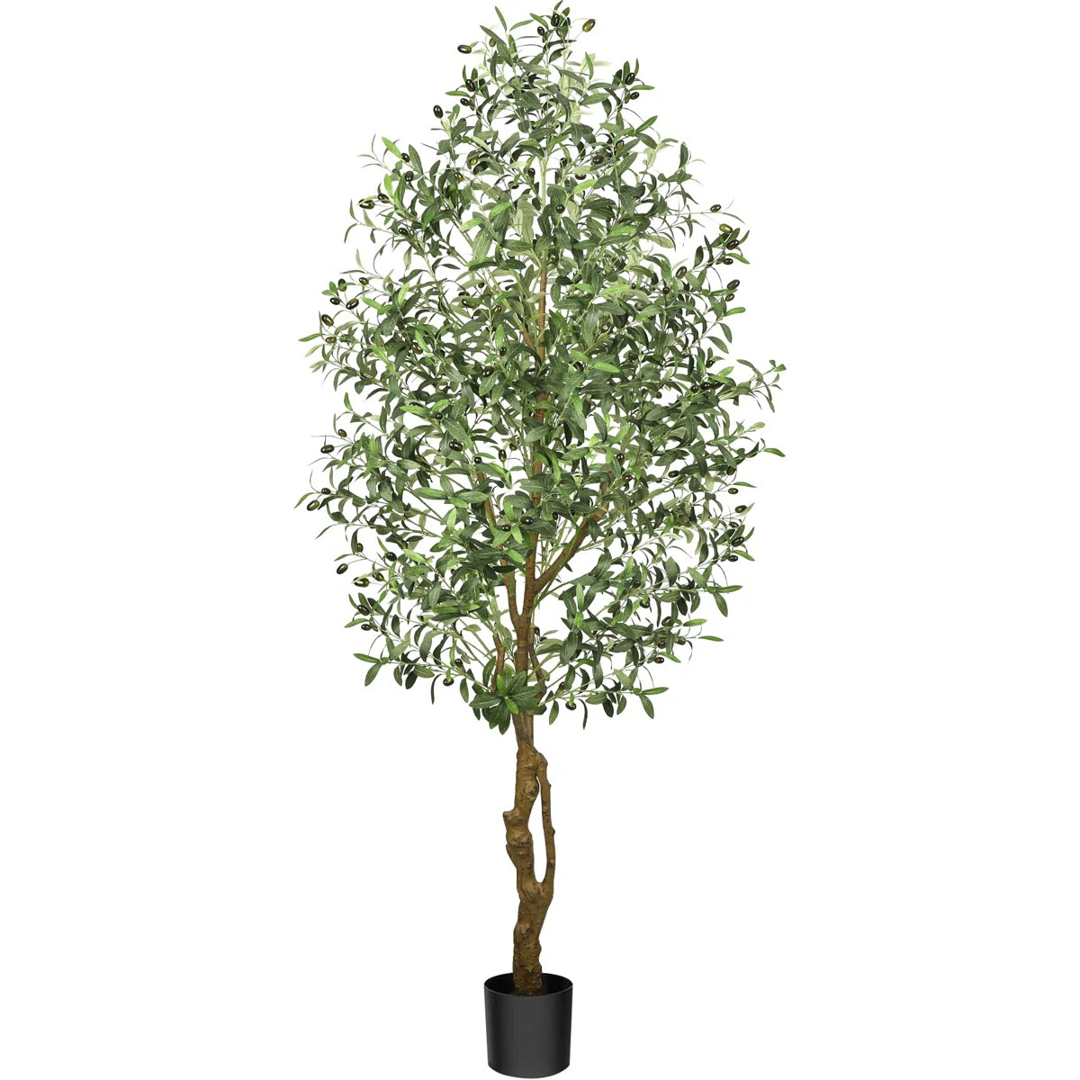 Olive Tree in Pot with Realistic Leaves and Natural Trunk,Olive Plants with Fruits for Home Decor | Wayfair North America