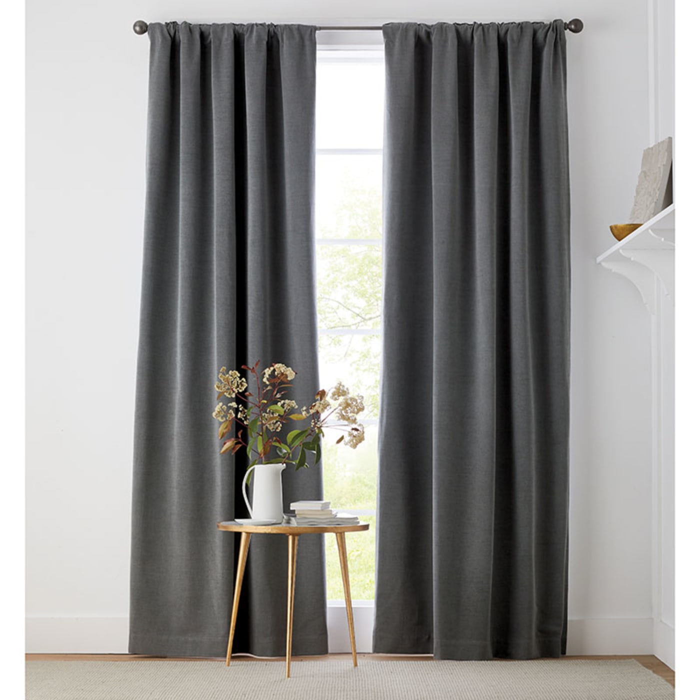 Emery Textured Window Curtain, Cotton or Light Blocking Lining | The Company Store