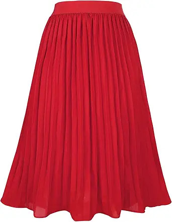 Womens High Waist Pleated Skirt Chiffon Midi Skirts for Women Swing Maxi A Line Skirt Elastic Fla... | Amazon (US)