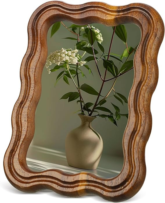 4 x 6 Wood Scalloped Rustic Picture Frame Farmhouse Photo Frame with Acrylic Wavy Edge Vintage Ac... | Amazon (US)