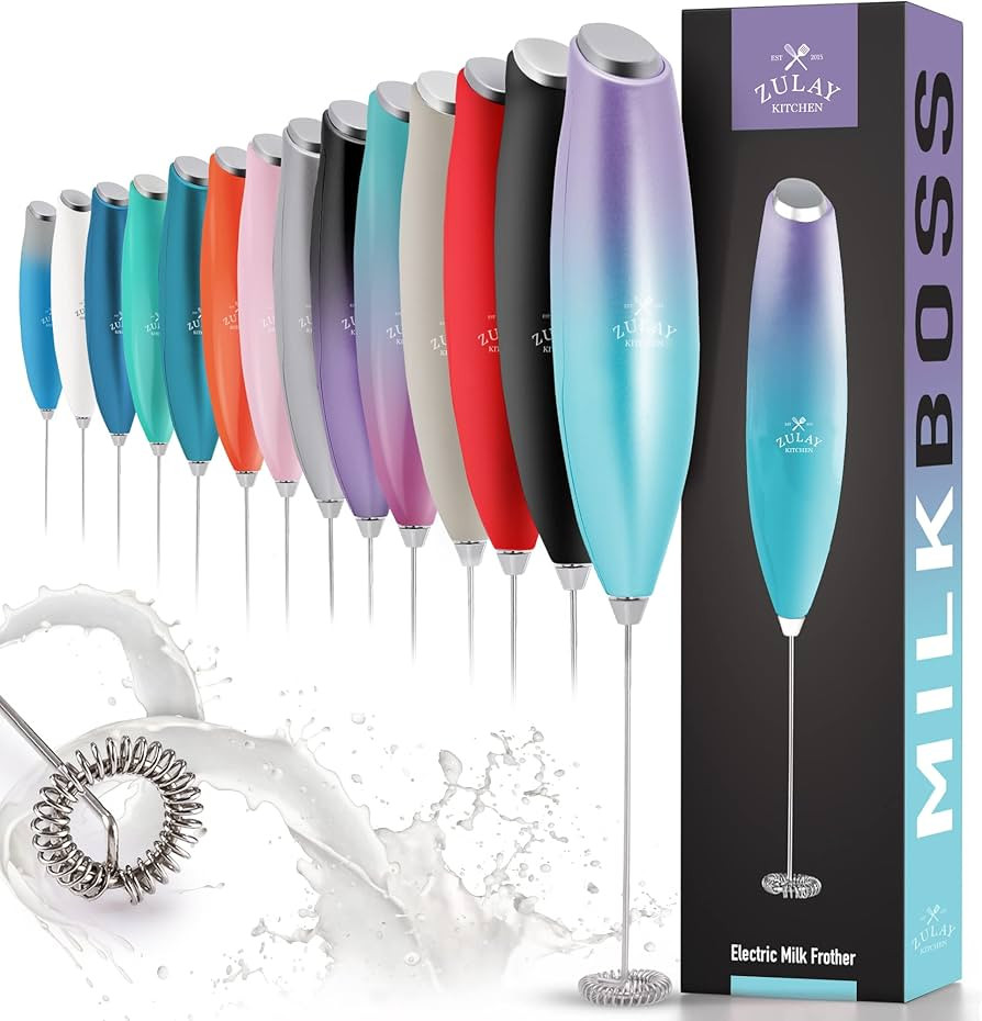 Zulay Powerful Milk Frother for Coffee with Upgraded Titanium Motor - Handheld Frother Electric W... | Amazon (US)