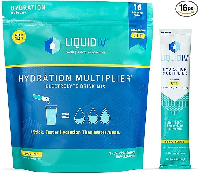 Liquid I.V. Hydration Multiplier - Lemon Lime - Powder Packets | Electrolyte Drink Mix | Easy Ope... | Amazon (US)