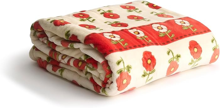 Oversized Throw, Tiny Poppies Stripe, One Size | Amazon (US)