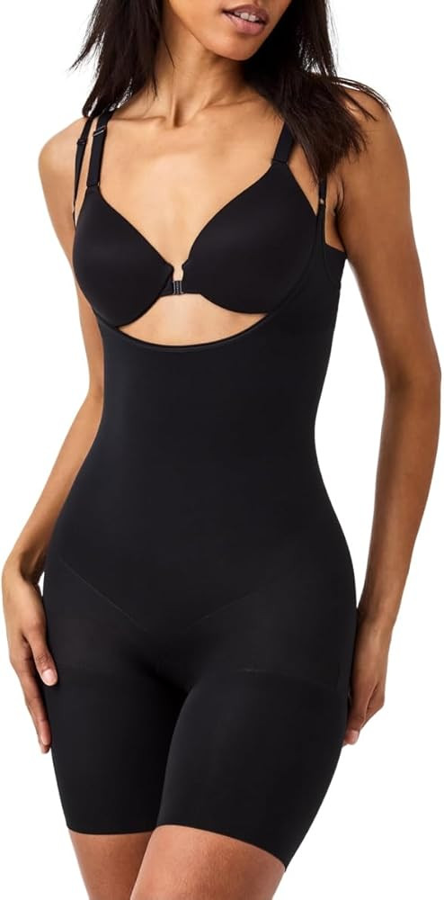 SPANX Power Open-Bust Mid-Thigh Bodysuit - Level 2 Compression - Lightweight Body Shaper - Shapew... | Amazon (US)